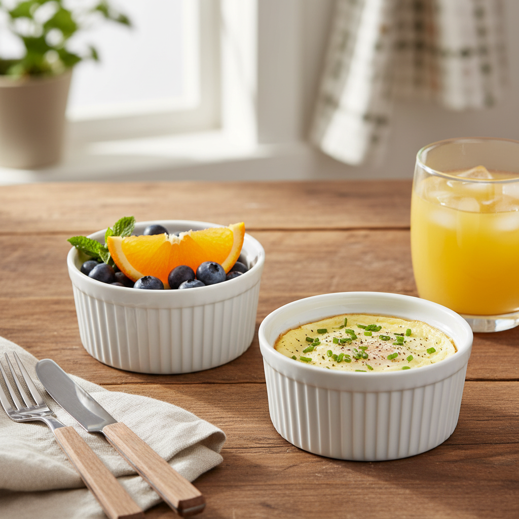 Kadra Kitchenware – Engroshandel Ramekin – Vikko Lightning - Ramekins 4 oz, Hvid1