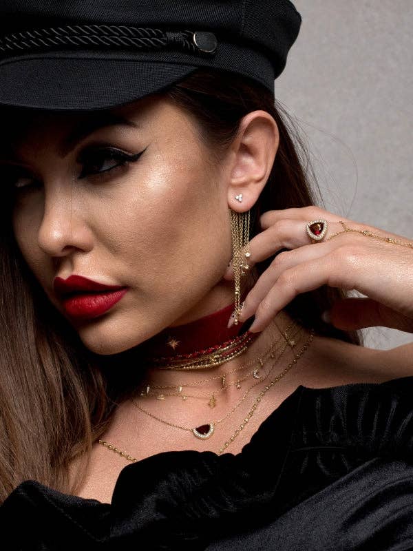 Multi kedja dingla Drop Diamond Cz stjärnor Stud örhängen för wholesale av Nayla Jewelry