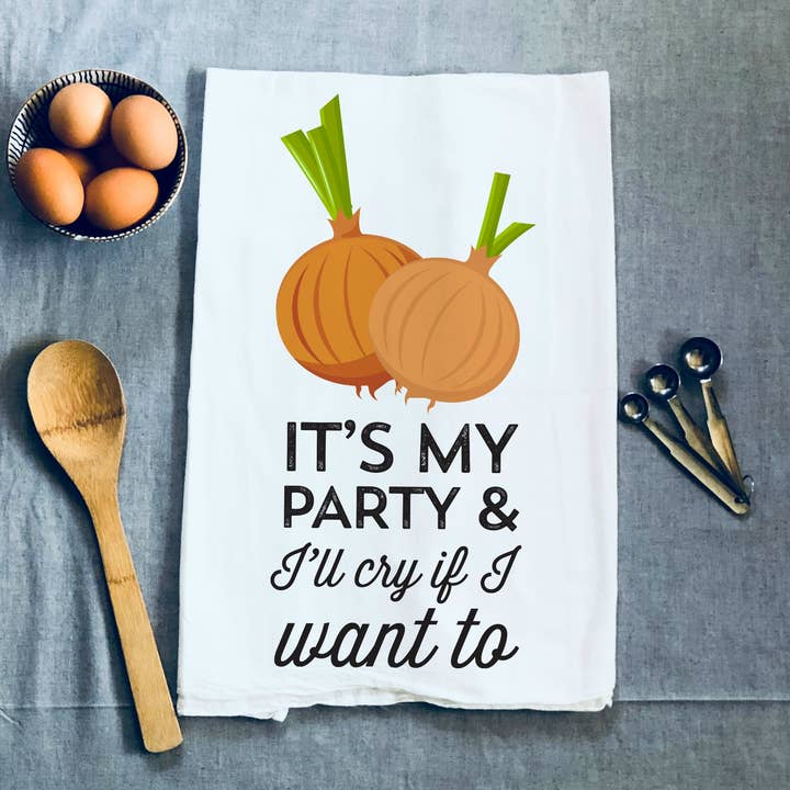 Det är min fest och jag ska gråta om jag vill kökshandduk för wholesale av Love You a Latte Shop