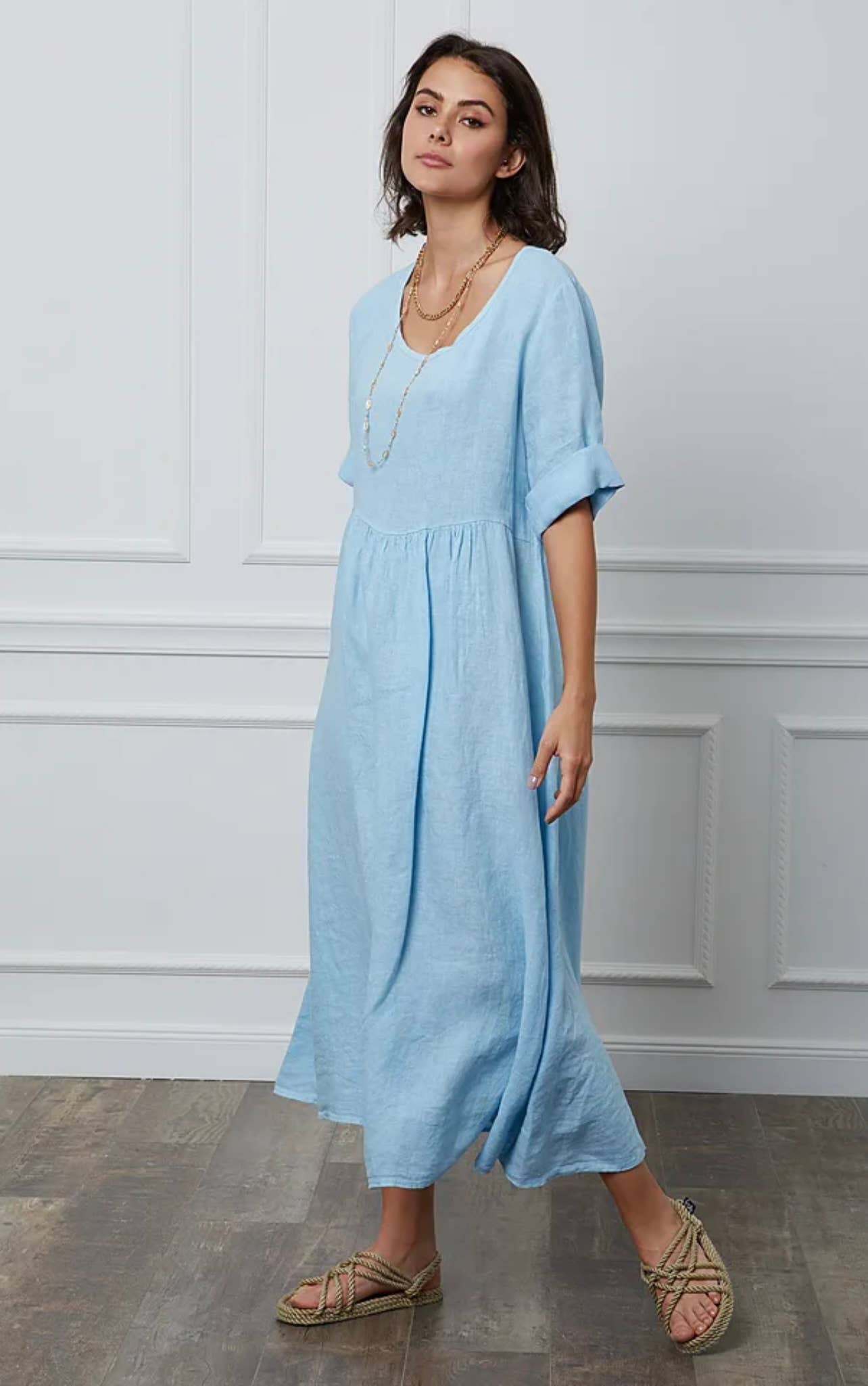 LÉA & LUC - Wholesale Dress - Women's - Long dress in 100% linen REF.714851