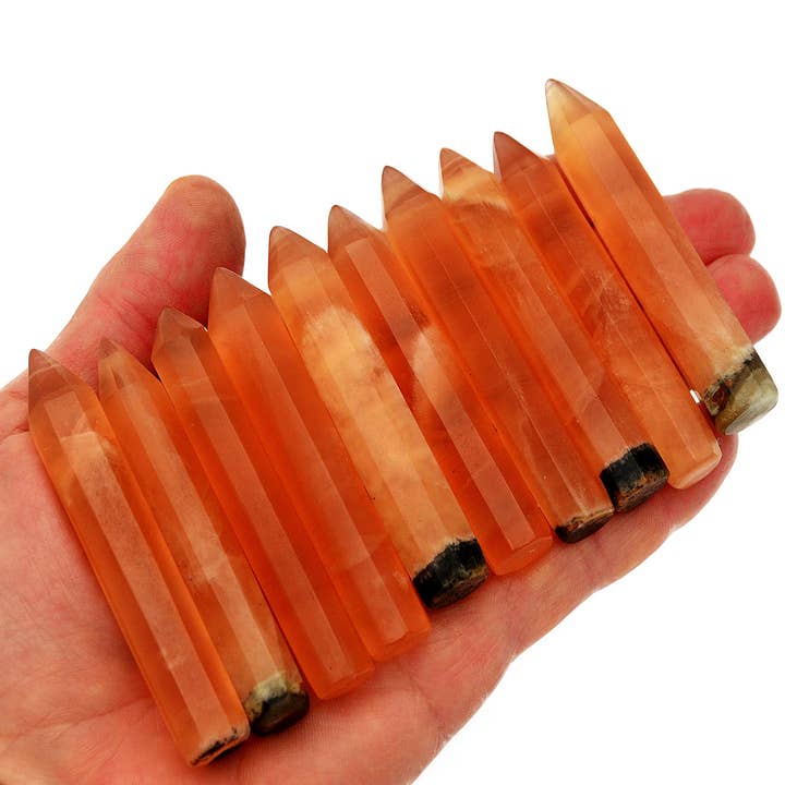 Kaia & Crystals - Wholesale Spiritual Stone/Crystal - Honey Calcite Small Crystal Point (65mm - 70mm)7