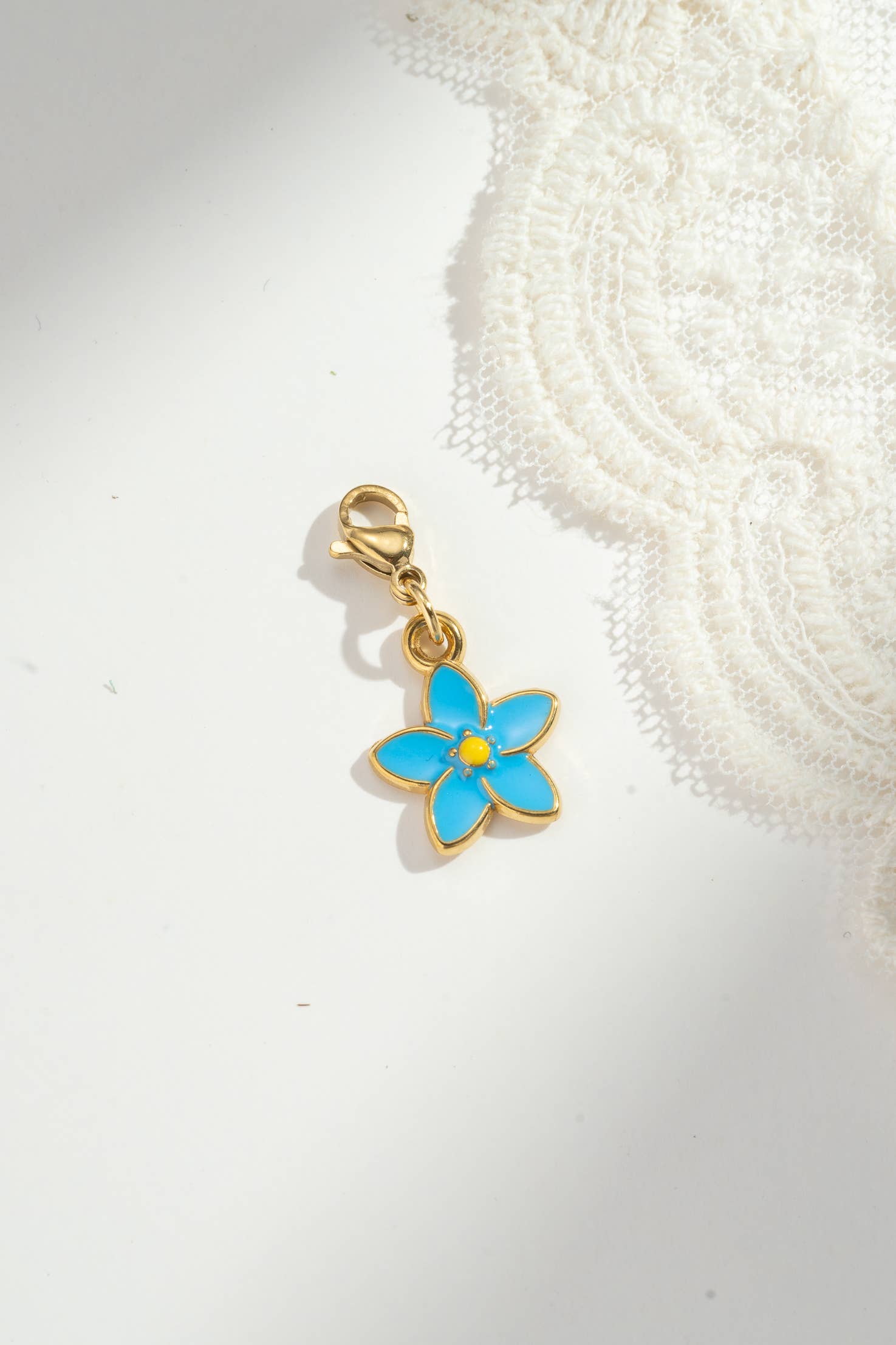 COSMOS - Wholesale Individual Charm/Pendant - Fine and Poetic Stainless Steel Cherry Blossom Pendant