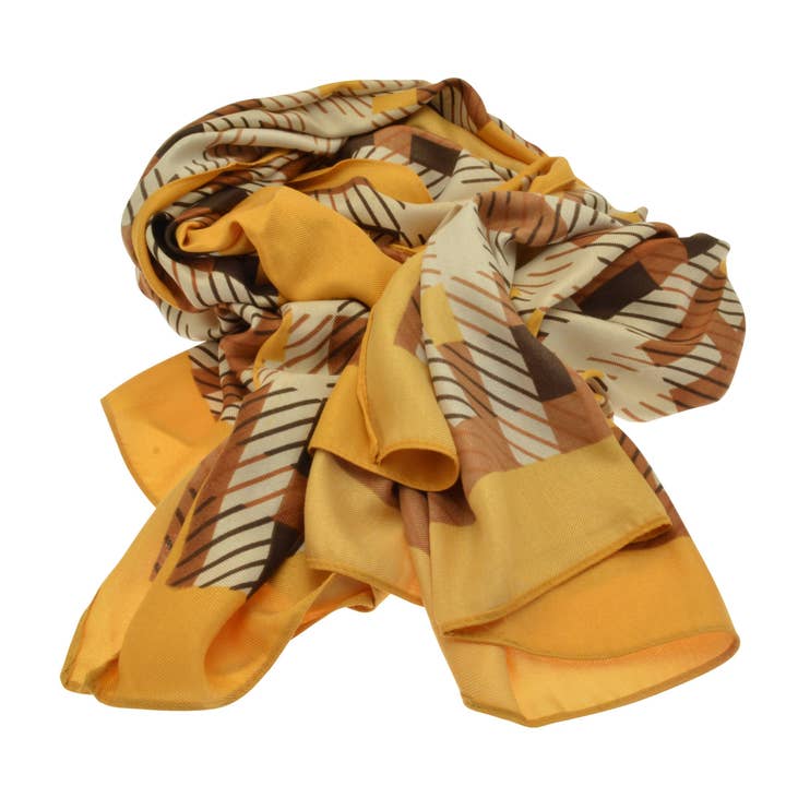 Kameel Winter Ruitjes Sjaal voor wholesale door Miss Milly Limited