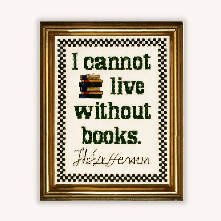 Thomas Jeffersons bok citat räknade korsstygn kit för wholesale av THE POSY COLLECTION