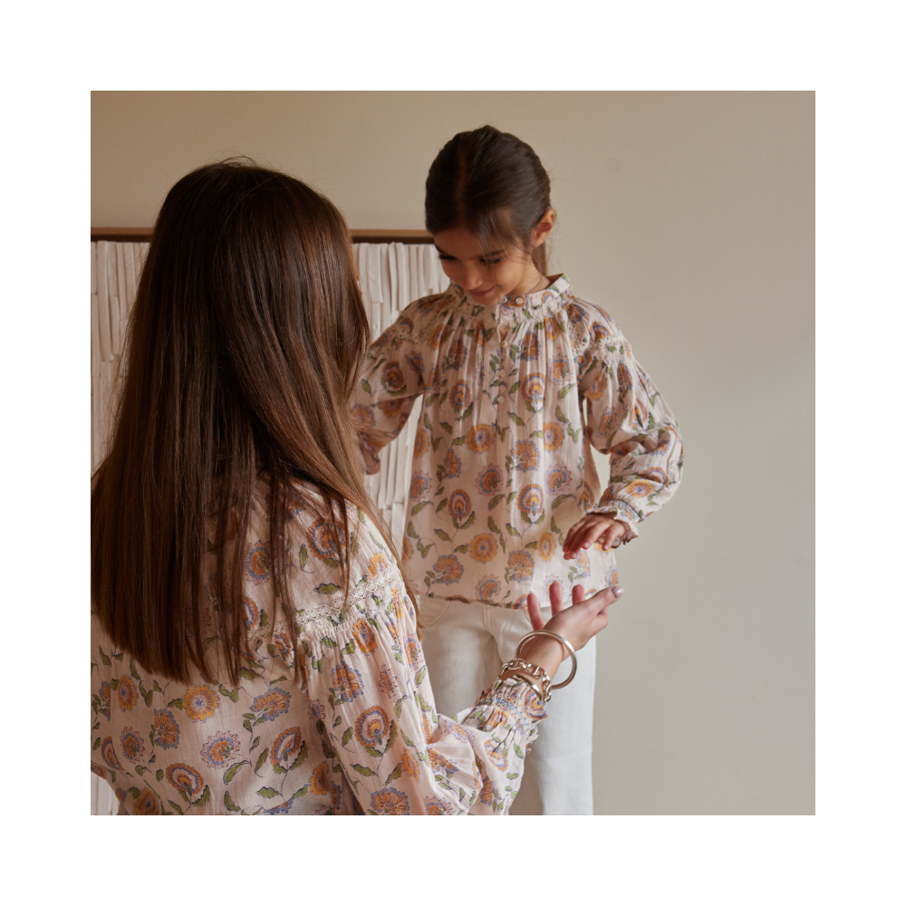 Bonheur du Jour - Wholesale Blouse - Women's - Noura Women's Blouse - Pink Flowers9