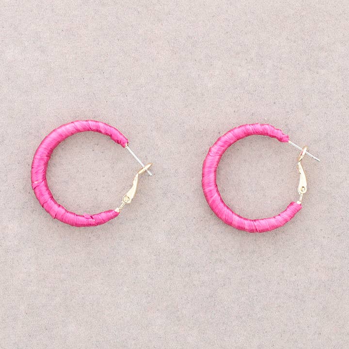 Raffia Hoop Earrings for wholesale by Sonata