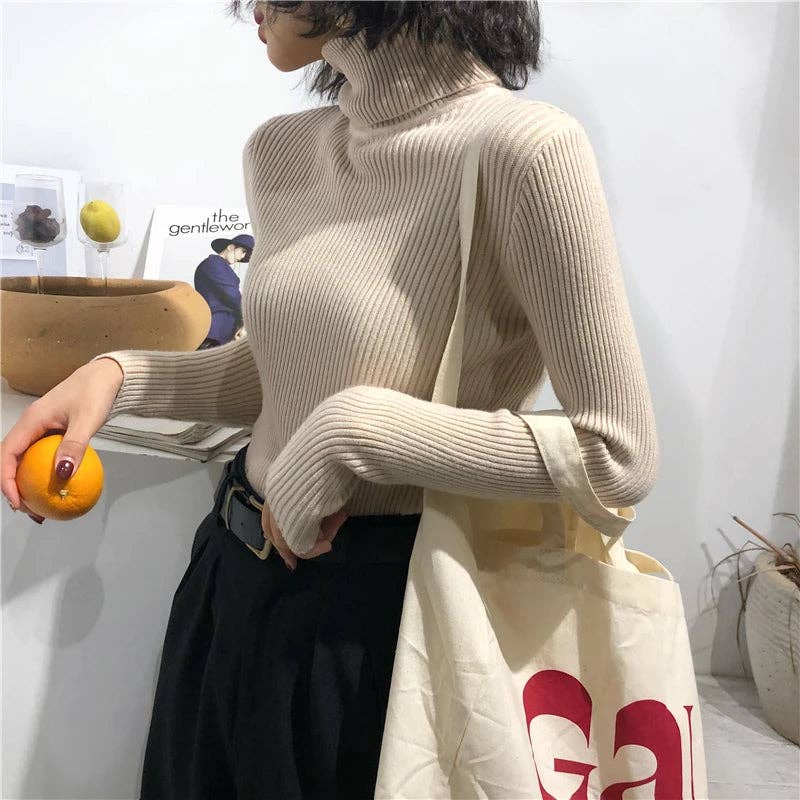 Blak Wardrob - Wholesale Knitted jumper – Women′s - Turtleneck Women Korean Sweater26