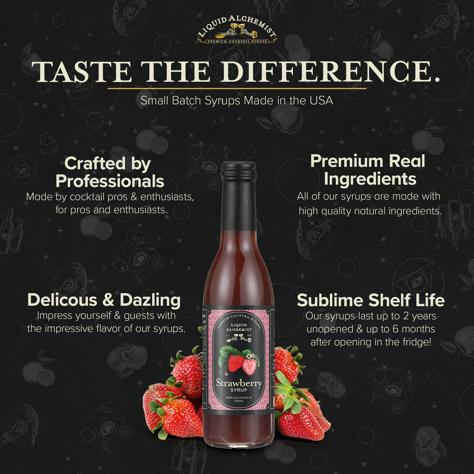Liquid Alchemist Syrups - Wholesale Cocktail Mix/Syrup - Strawberry Cocktail Syrup3
