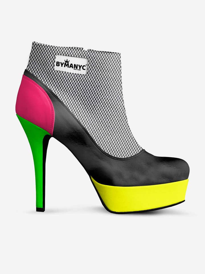Vegan Enkelboot Platform BYMANYC® New York Fierce Zwart voor wholesale door BYMANYC NEW YORK