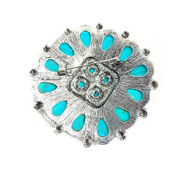 Snowing West - Venta al por mayor Accesorio para sombrero - Mujer - ALFILER DE SOMBRERO TURQUESA WESTERN CONCHO