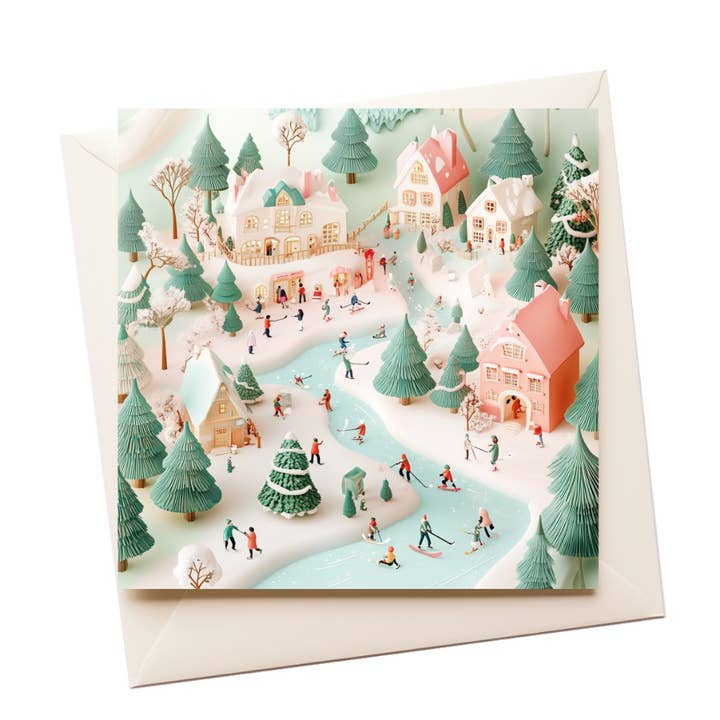 Cartão de Natal com Paisagem Pastel em Miniatura por atacado de Artificial Ink