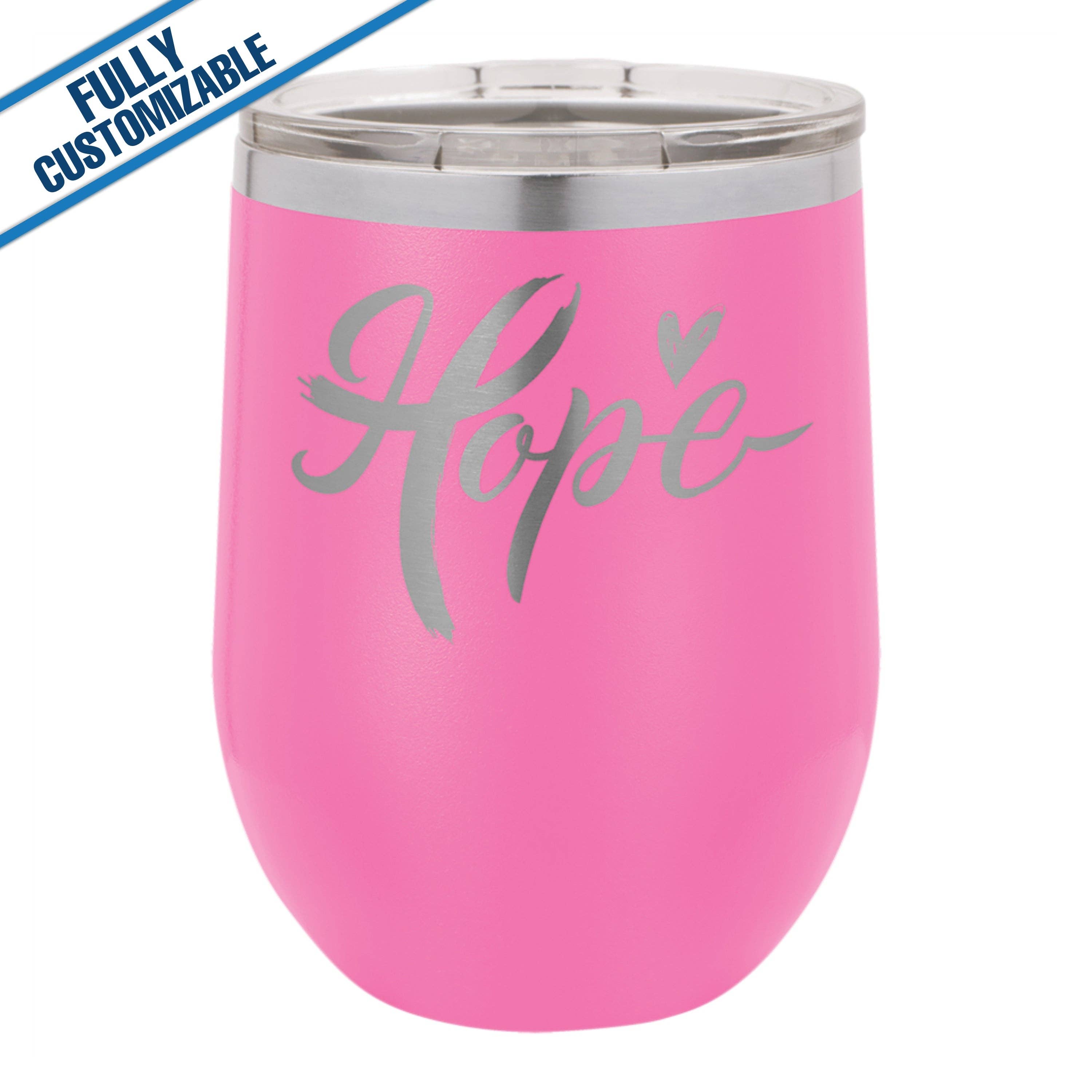 GiftWorksPlus - Vente Gourde/bouteille isotherme - 12 oz. Gobelet à vin gravé sans pied entièrement personnalisable4