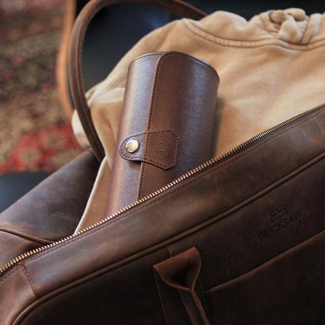 Case Elegance - Wholesale Jewellery box/organiser - Travel Watch Case - Chocolate Brown Vegan Leather3