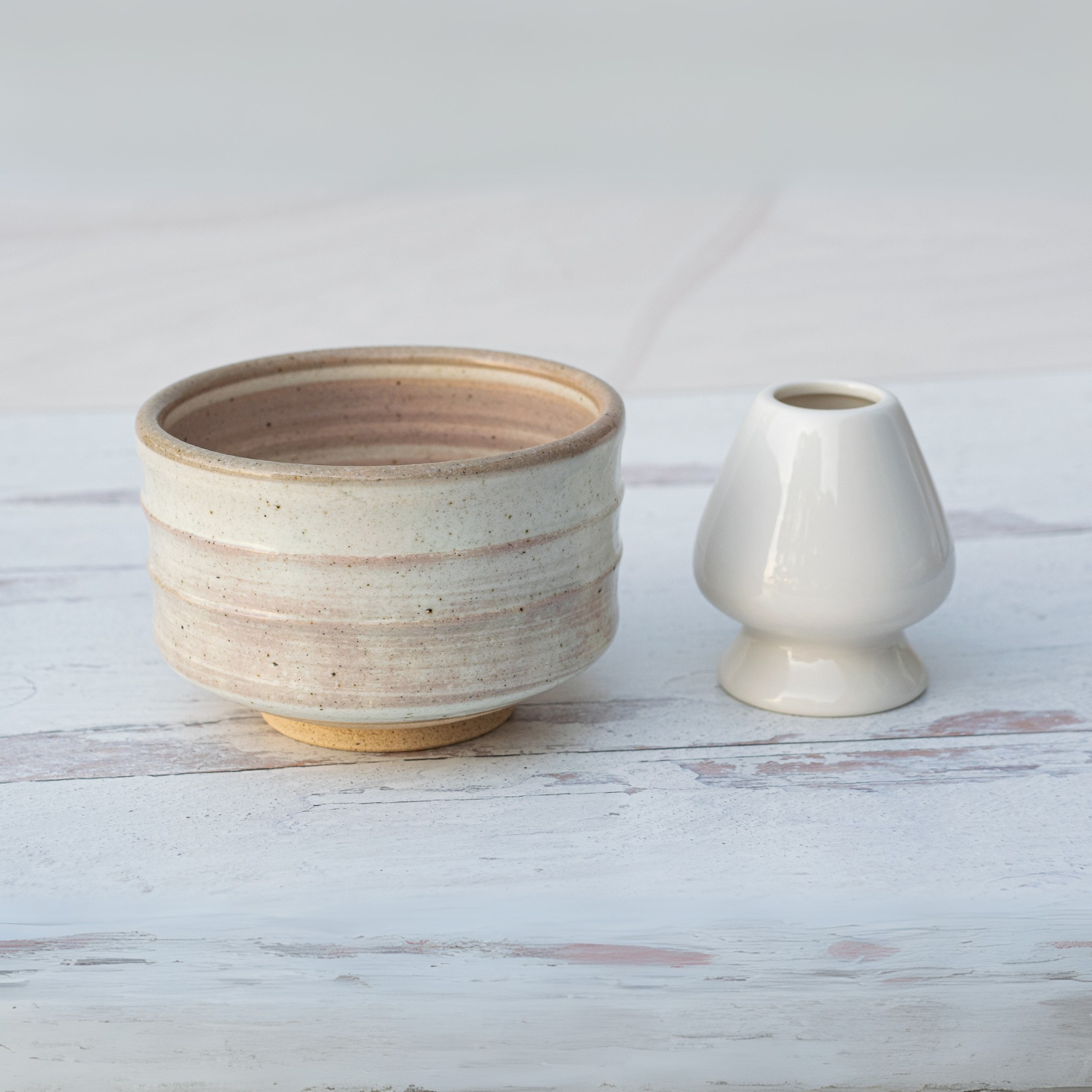 Aprikalife - Wholesale Tea Set - Beige Ceramic Matcha Bowl, Bamboo Matcha Whisk and Whisk Holder Set2
