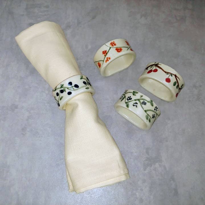 Napkin Rings Set for wholesale by Maggy Ames Handmade