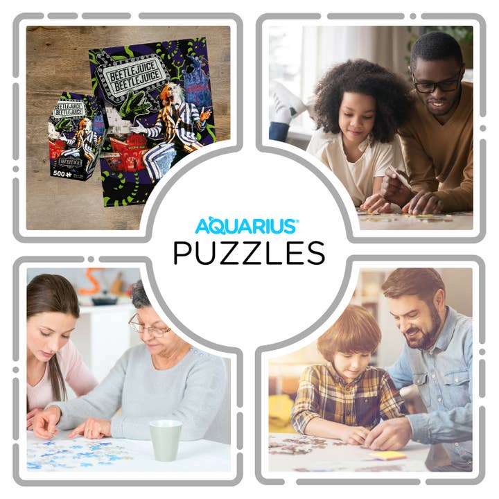 AQUARIUS, GAMAGO, ICUP, & ROCK SAWS by NMR Brands - Wholesale Puzzle - Adult - Beetlejuice Coffin Box 500 Piece Jigsaw Puzzle
