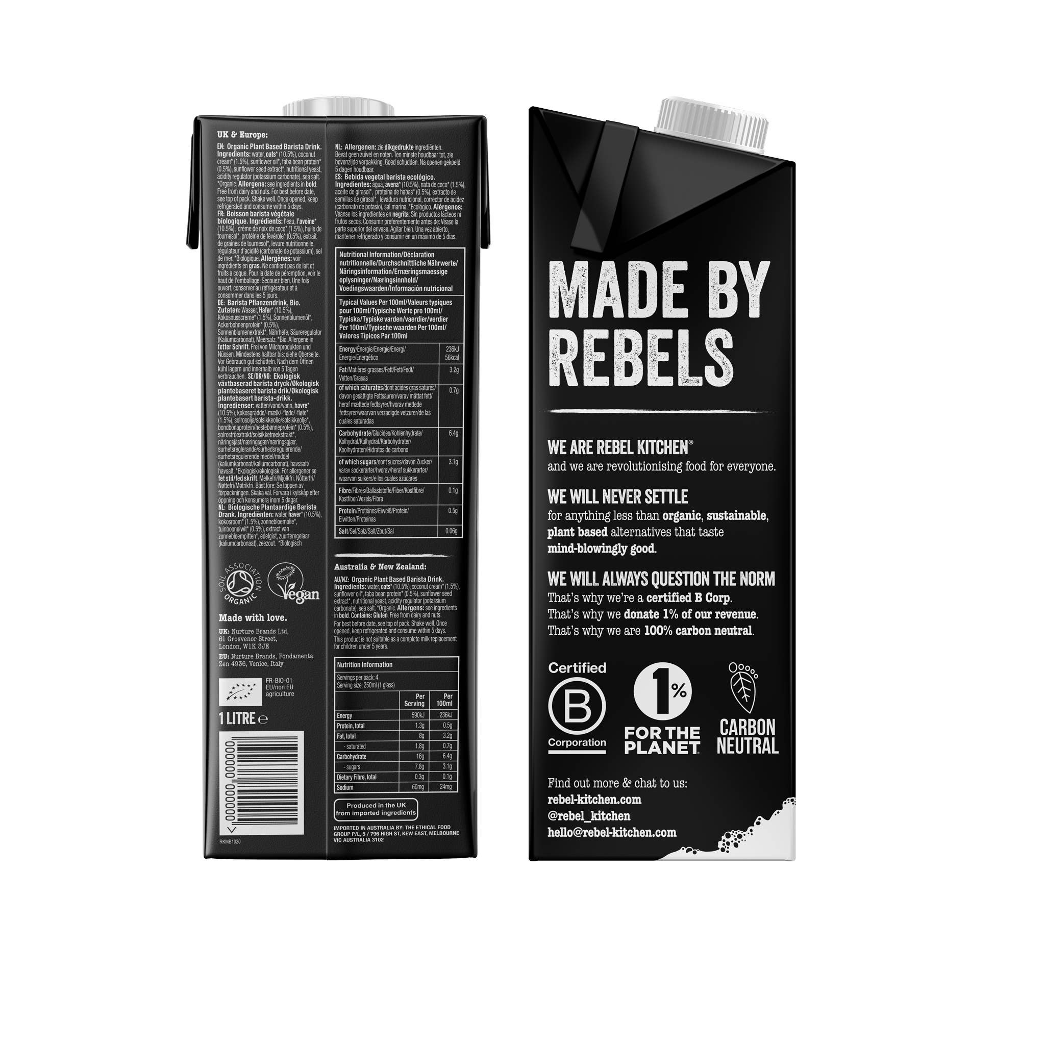 D·ORIGEN COFFEE ROASTERS - Vente Boisson végétale - Rebel Mylk - Lait d’avoine alternatif2