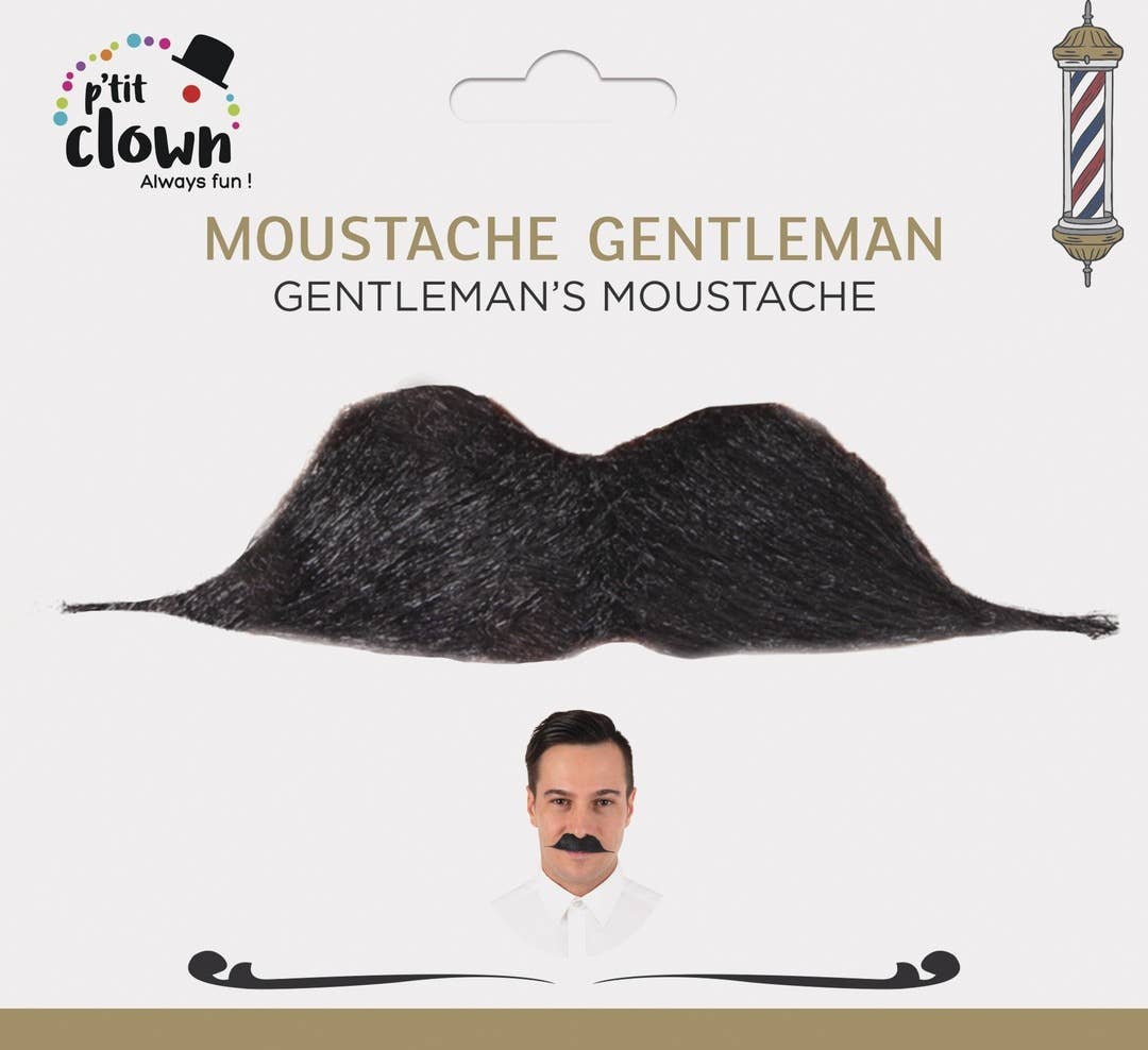 P'tit Clown - Wholesale Costume - Men's - Moustache Gentleman - Black