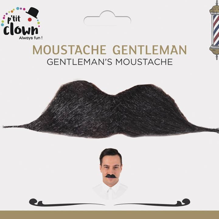 P'tit Clown - Wholesale Costume - Men's - Moustache Gentleman - Black0