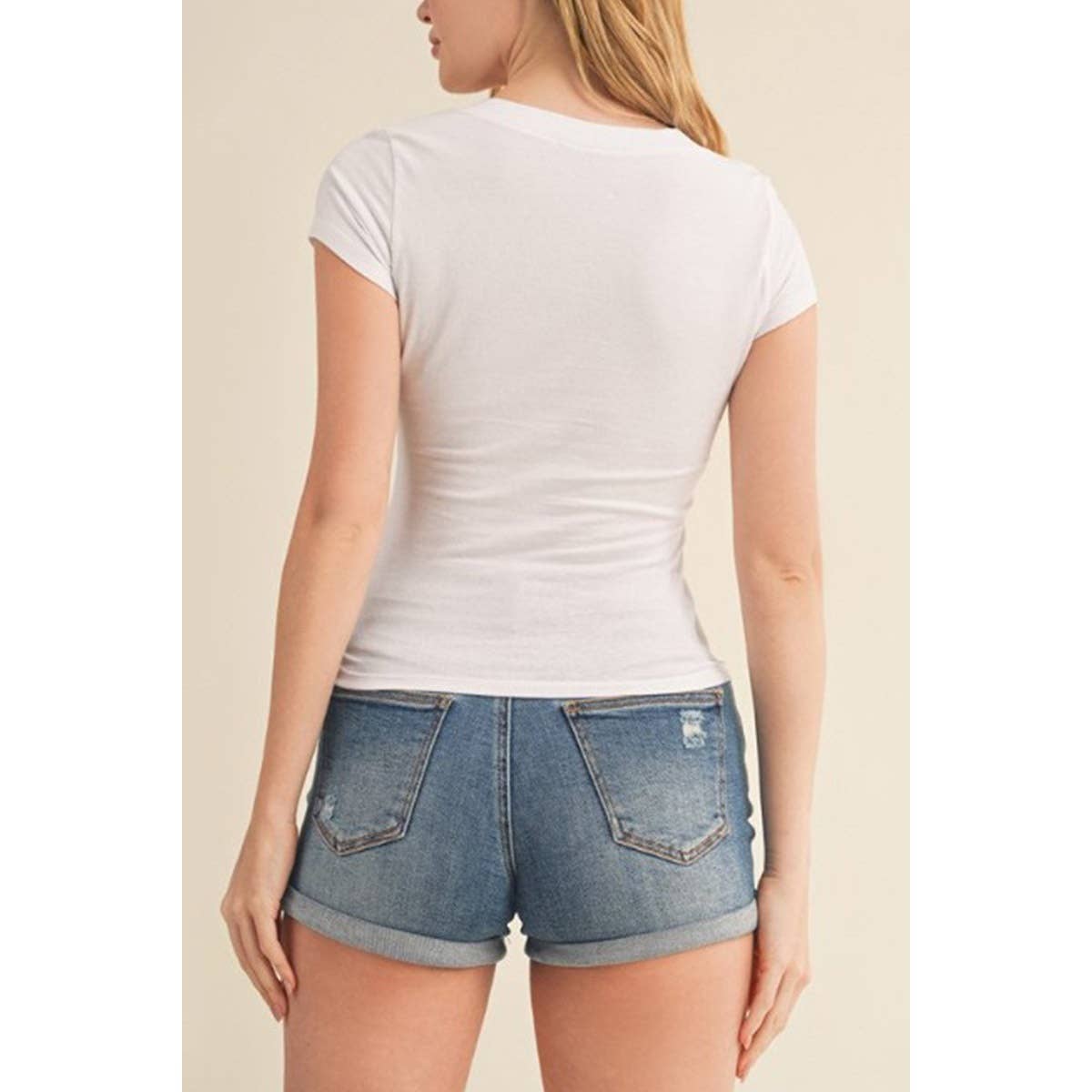 UP CLOTHING – wholesale T-shirt – women's – V NECK SHORT SLEEVE T SHIRT TOP14