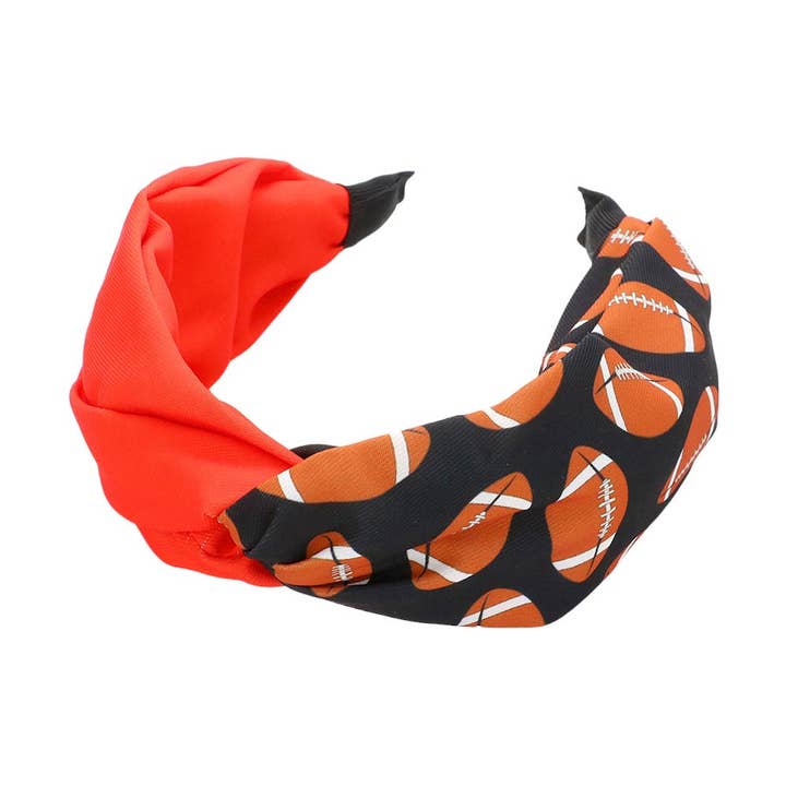 Game Day Football Patterned Twisted Headband for wholesale by Shopping2help