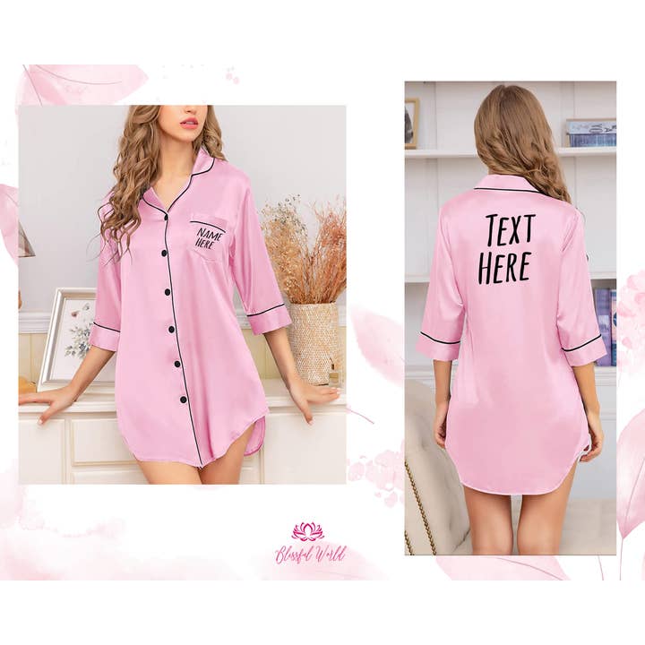 The Blissful – wholesale Nightshirt – Women's – Custom Bachelorette Party Sleep Shirts