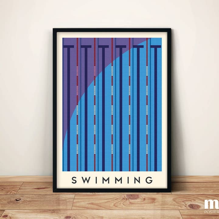 Swimming Wall Art - Minimal Sports Illustration Poster for wholesale by Sera/Lina