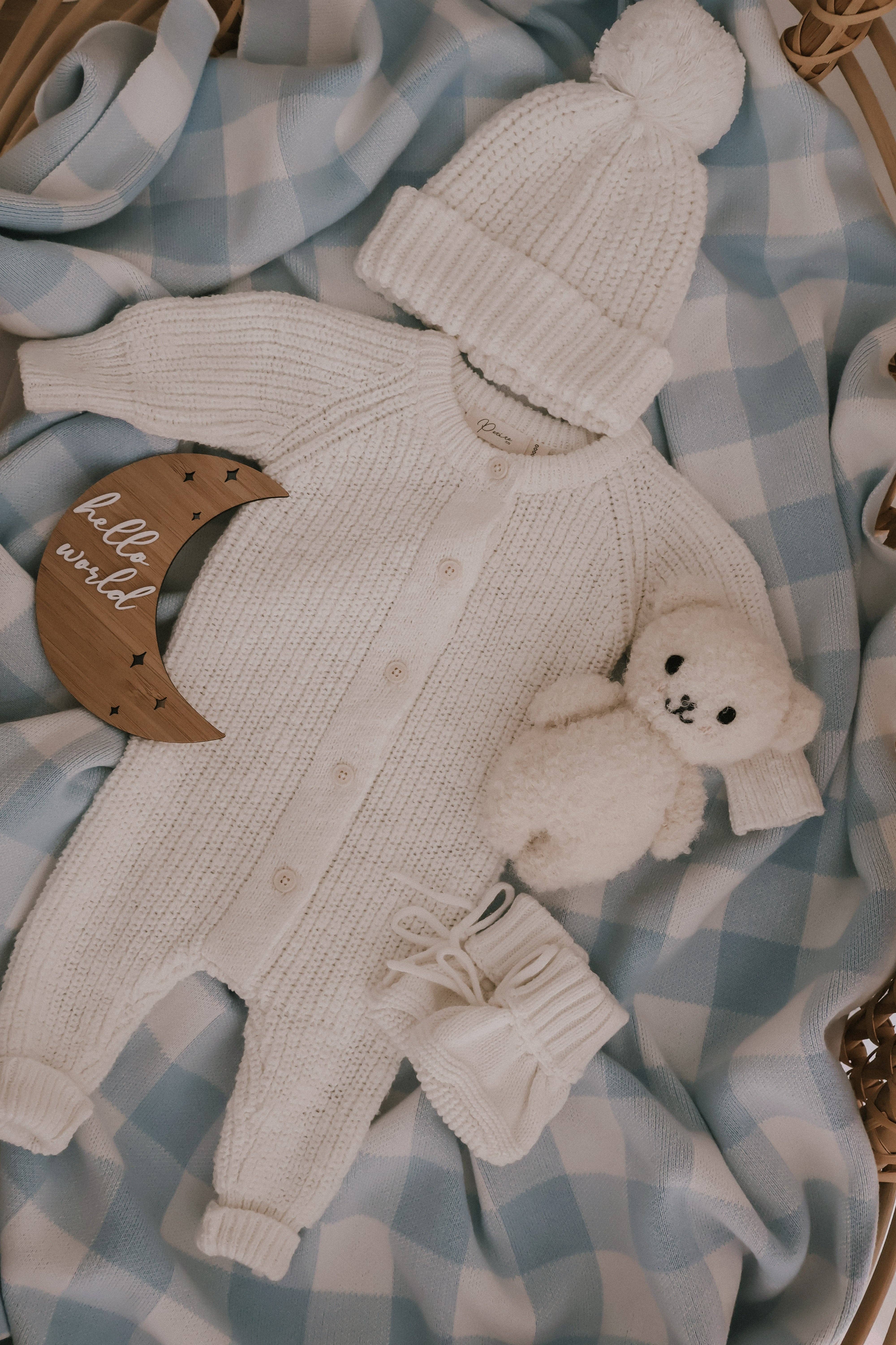 Petite + Co - Venta al por mayor Mantita de seguridad - Bebés - MANTA DE VICHY | AZUL2