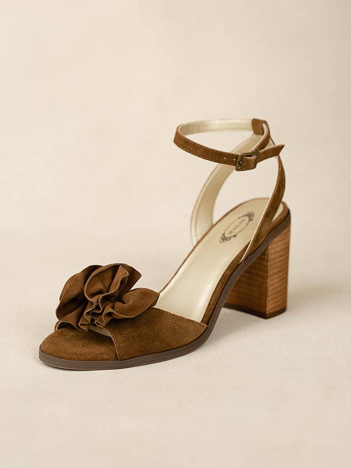 Dane Leather Heel in Nutmeg for wholesale by Joyfolie