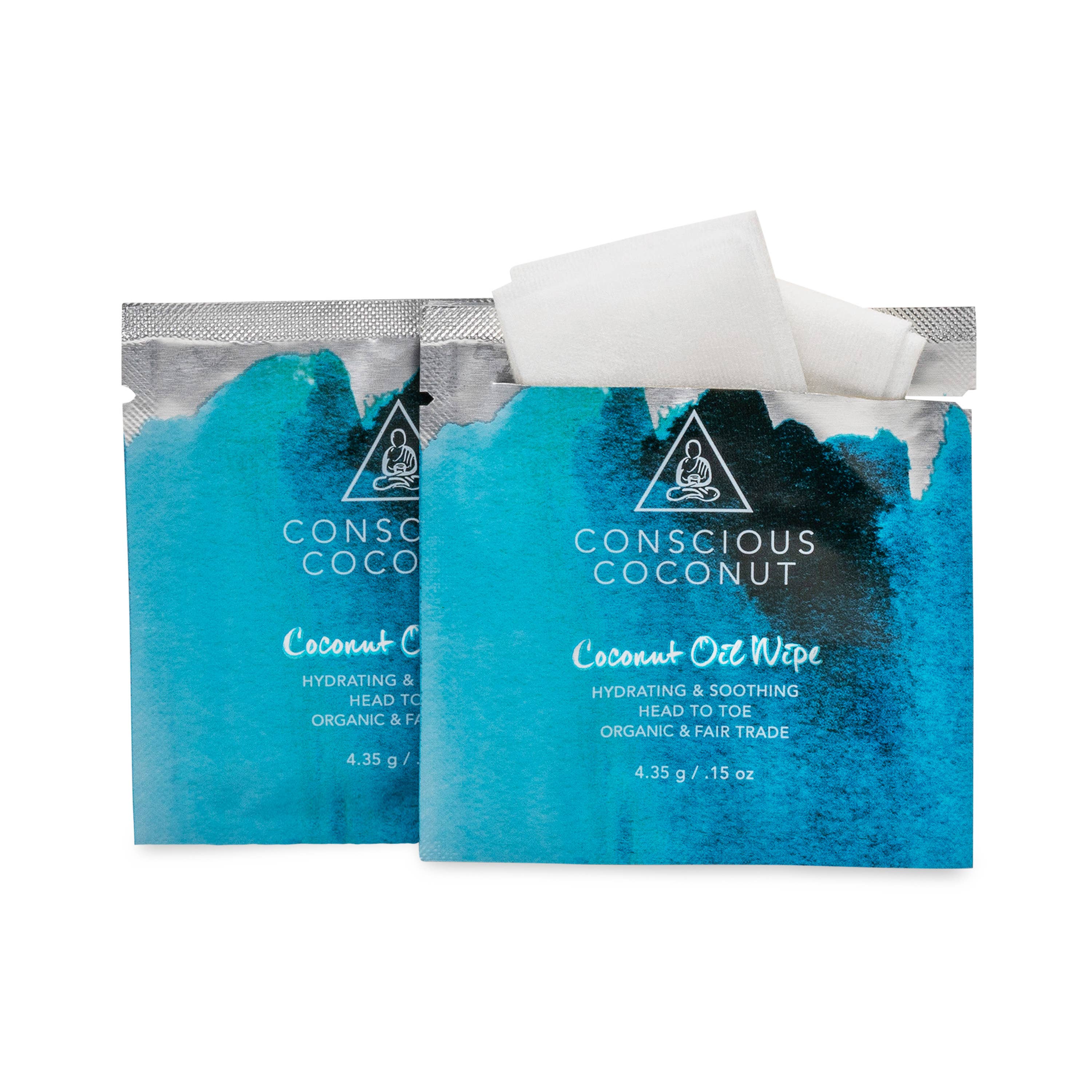 Conscious Coconut - Vente Lingettes visage et corps - Lingettes à l'huile de noix de coco biologique (25 lingettes)12
