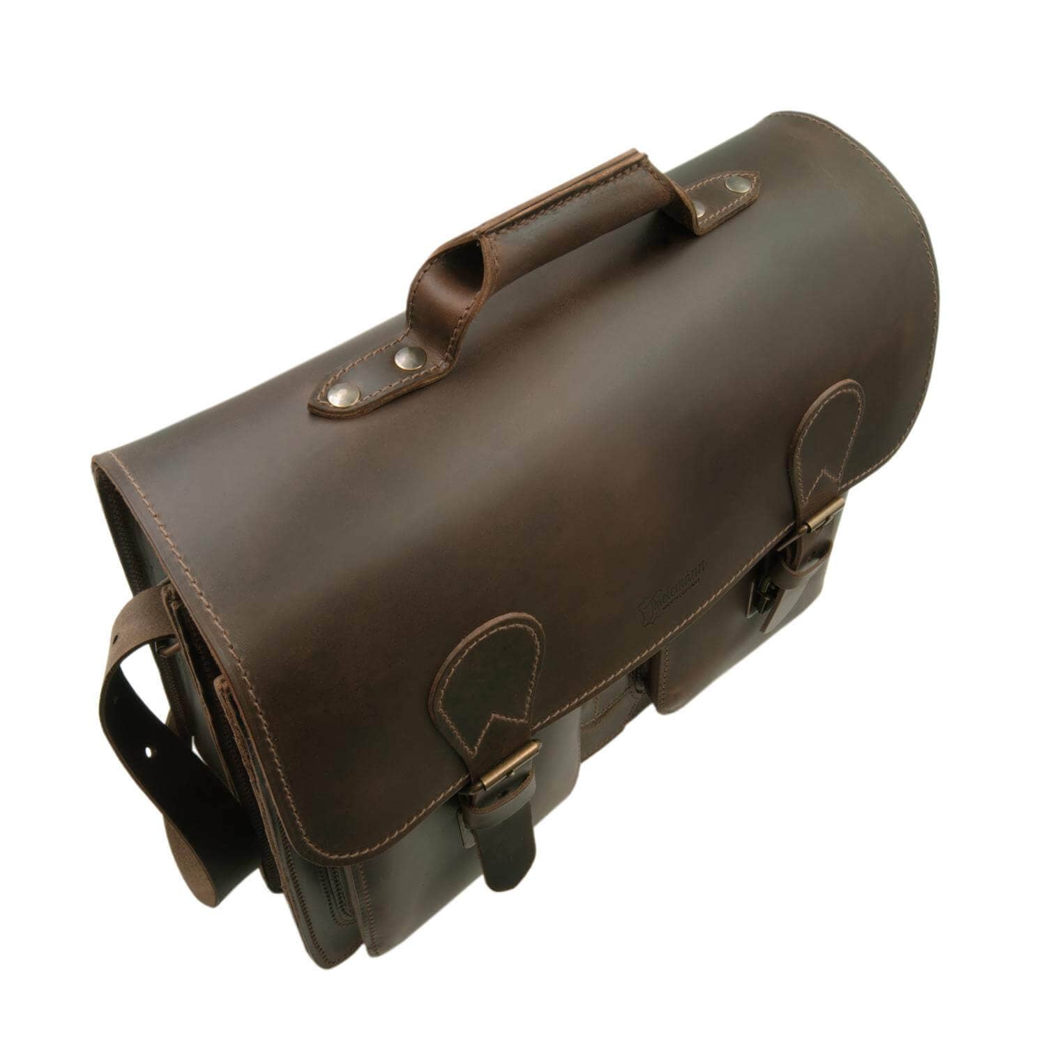 Thielemann Leather Manufacturer – Pasta - Unissexo por atacado – Maleta de couro “Köln” PREMIUM | cor: marrom escuro8