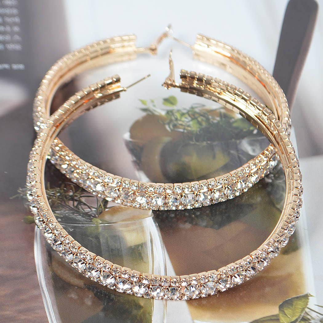 3AM BY H&D ACCESSORIES - Wholesale Hoop Earrings - Multi Rhinestone 80mm Hoop Earring1