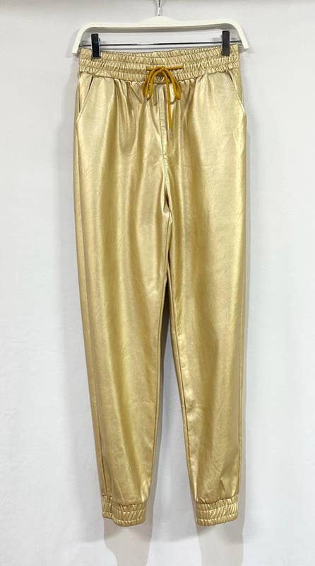 VENTI6 - Wholesale Lounge Sweatpants/Joggers - Women's - PU DRAWSTRING CUFFED JOGGER WITH POCKETS (90110-PU)8