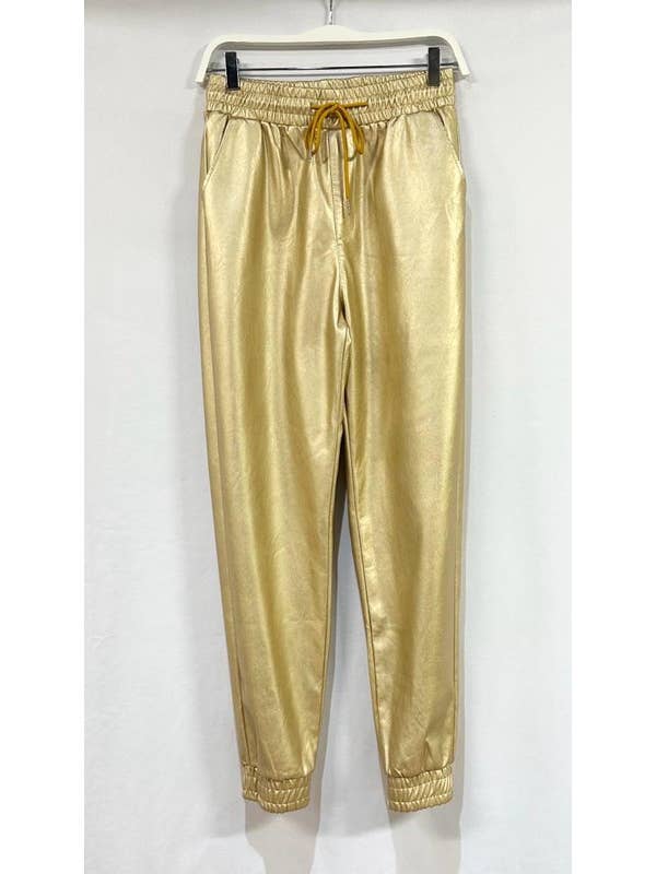 VENTI6 - Wholesale Lounge Sweatpants/Joggers - Women's - PU DRAWSTRING CUFFED JOGGER WITH POCKETS (90110-PU)8