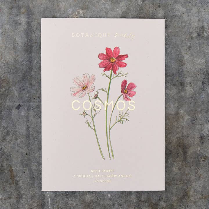 Botanique Workshop - Wholesale Plant seeds - Cosmos Apricota Seed Packet0