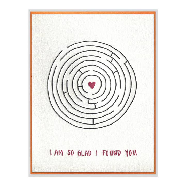 „So froh, dich gefunden zu haben“ – Letterpress-Valentins-Liebeskarte für den Großhandel von INK MEETS PAPER