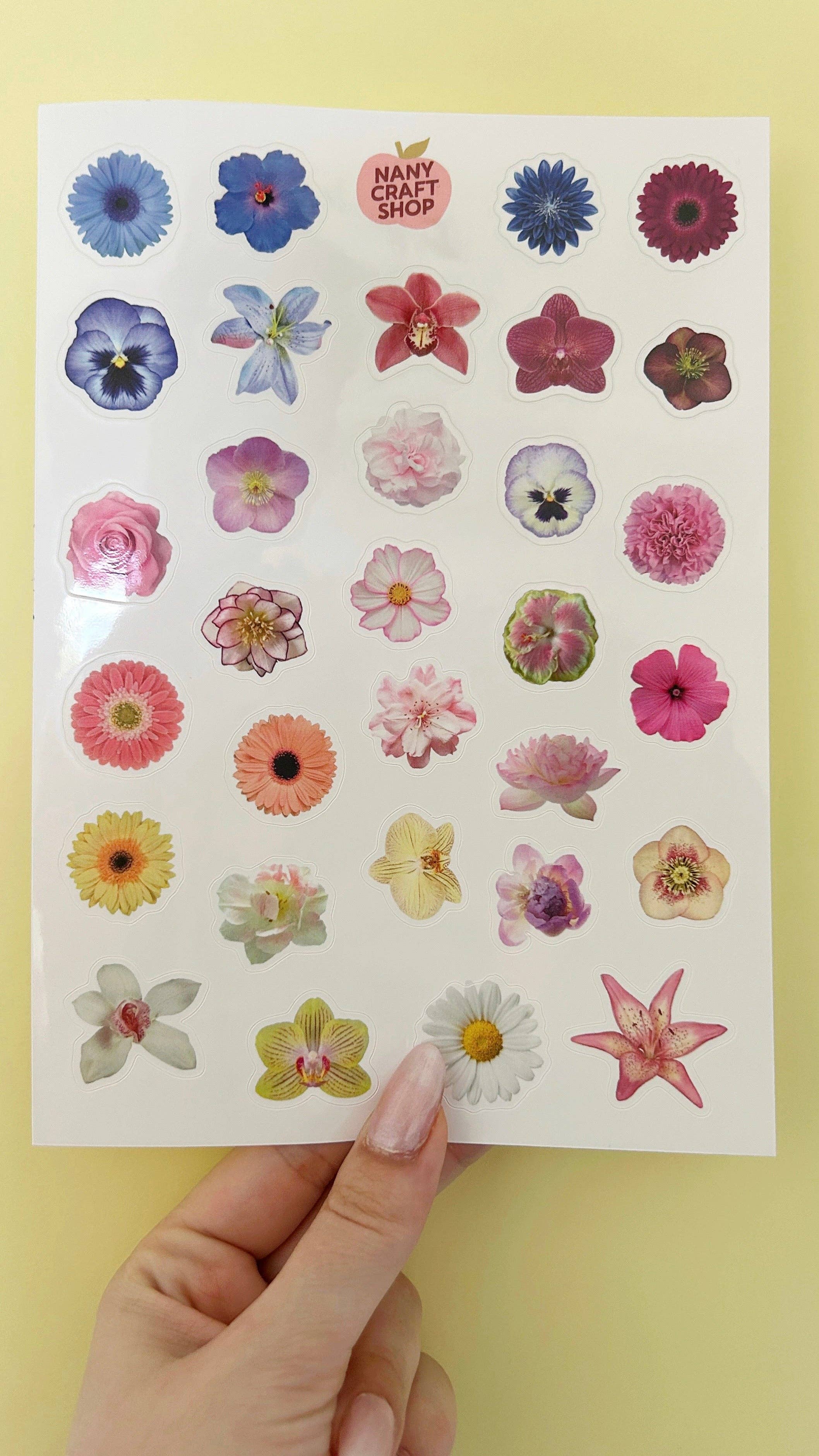 Nany Craft Shop – Adesivo por atacado – Folha de autocolantes de flores A5 🌸6