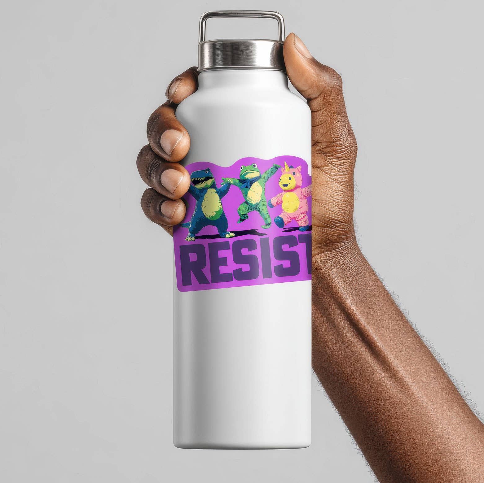 Waterknot - Wholesale Sticker - Inflatable Frog, Dinosaur, Unicorn Resist Protest Sticker1