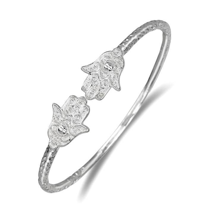Hamsa Eindigt Massief .925 Sterling Zilveren Armband, 1 stuk voor wholesale door Better Jewelry