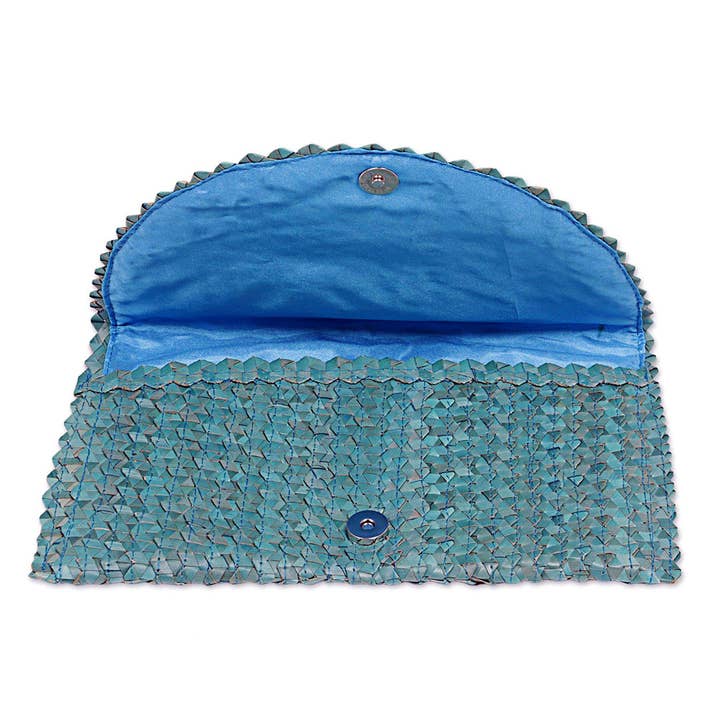 Bali Harvest – wholesale Clutch bag – women's – Straw Clutch Purse (Turquoise) - Summer Beach Handbag Wallet3