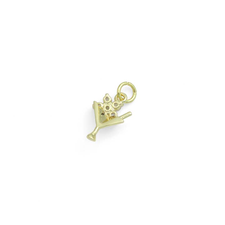 BestBeads&Beyond - Wholesale Individual Charm/Pendant - Gold Silver Flower Martini Glass Cup Charm Pendant, Sku#A464