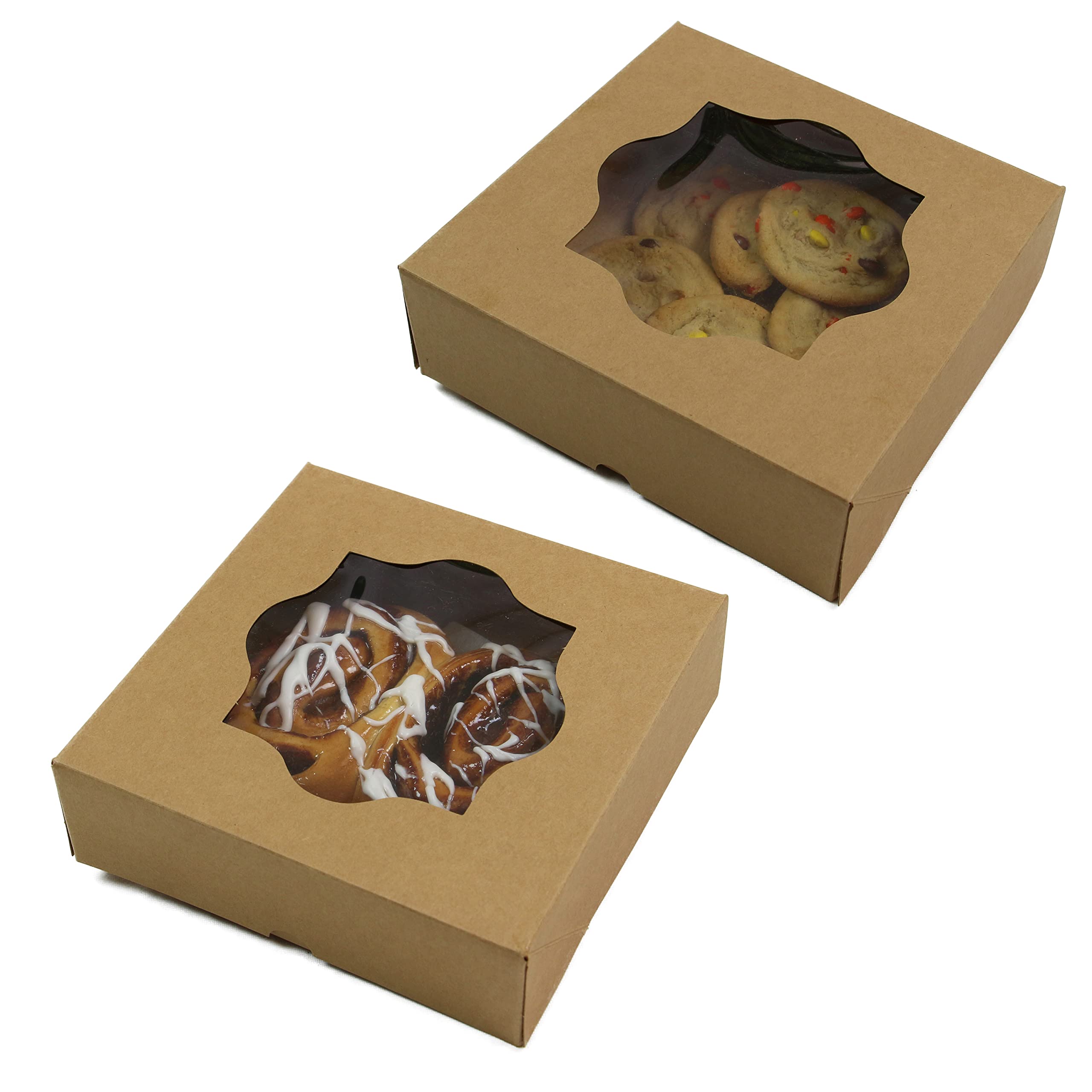 Global Sugar Art – wholesale Gift box – Kraft Pastry Boxes with Windows, Natural Brown, Auto Popup, Sturdy6
