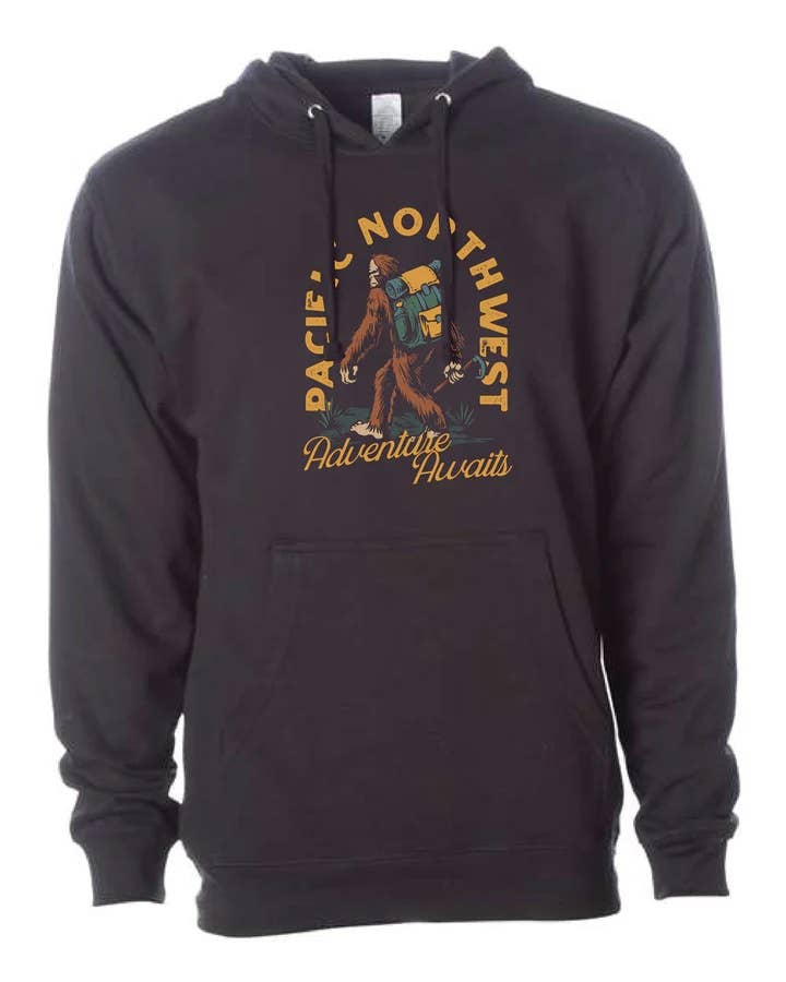 Northwest Vibes Supply Co. - Wholesale Hoodie - Unisex - Backcountry Sasquatch Hoodie Black0