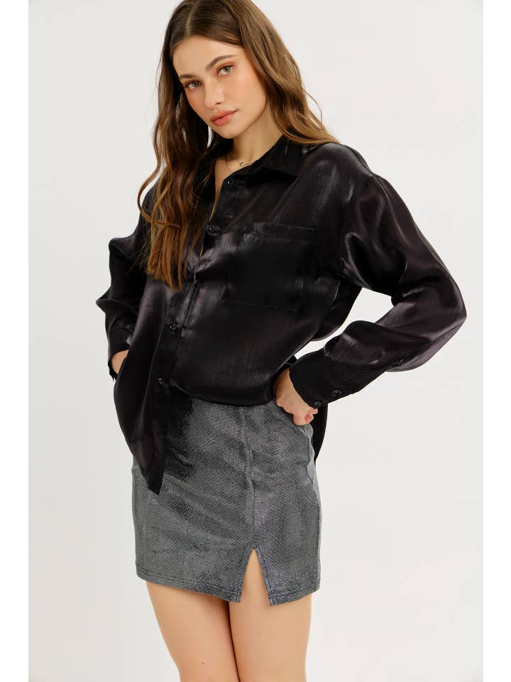 idem ditto - Wholesale Skirt - Women's - FESTIVE ESSENTIAL METALLIC MINI SKIRT WITH FRONT SLIT9