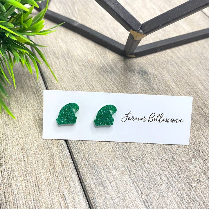 Jul Stud Örhängen | Akryl | Elf Hat Örhängen | Dubbar för wholesale av Forever Bellissima