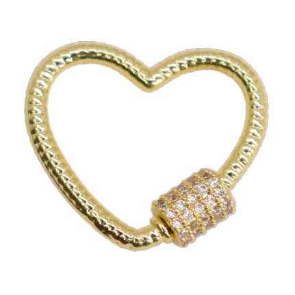 Gold Heart Gabi Carabiner for wholesale by The Charm Bar Company