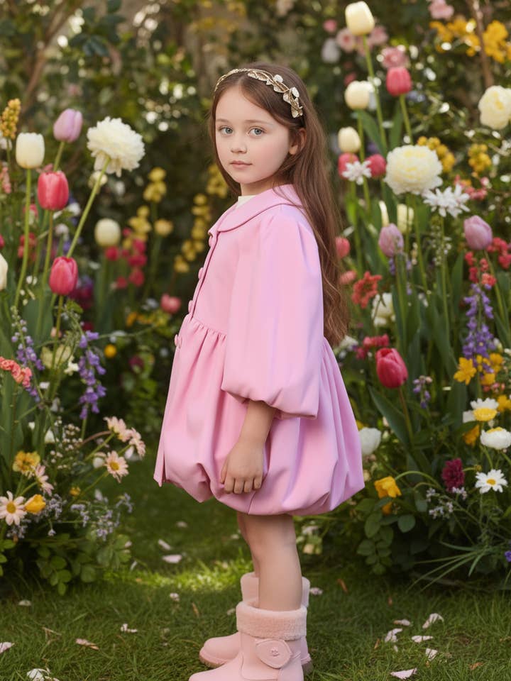 Light Pink Corduroy Coat with Big Buttons for wholesale by Hello Bebes!