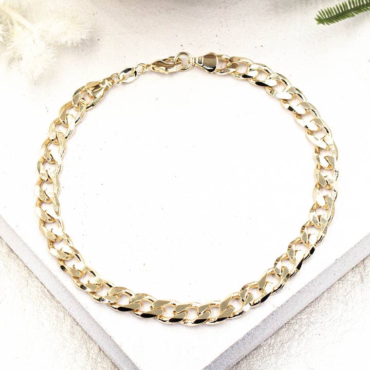 7mm Chunky Cuban Link Chain Anklet for wholesale by Cherie by Cherie