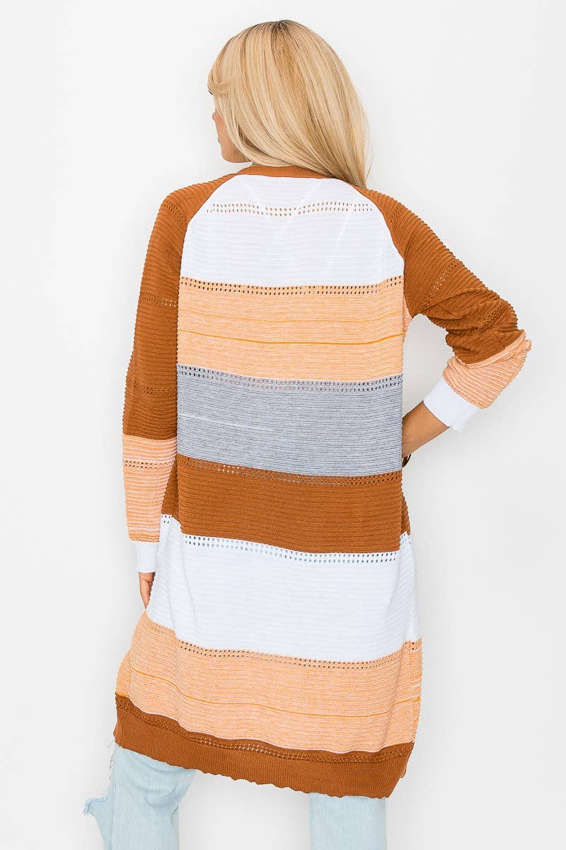 Cezele – wholesale Cardigan – Women’s – Color block Long Sleeve Cardigan11