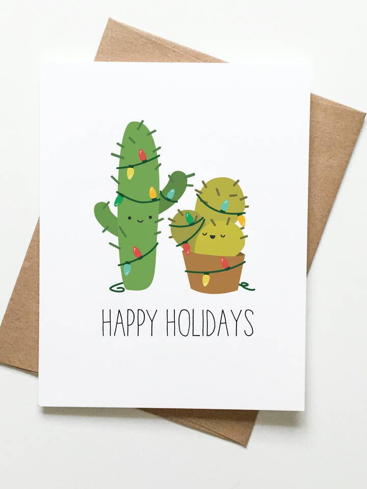 Cactus with Lights Card for wholesale by Le Trango Studios